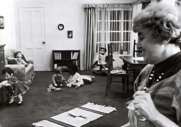 Playing with dolls, ca 1983 (ls)