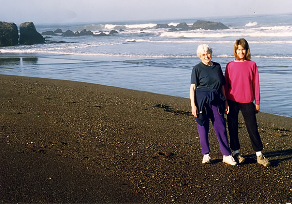 Coffee Rock Walk with Kathy, Cambria, 1989 (ss)